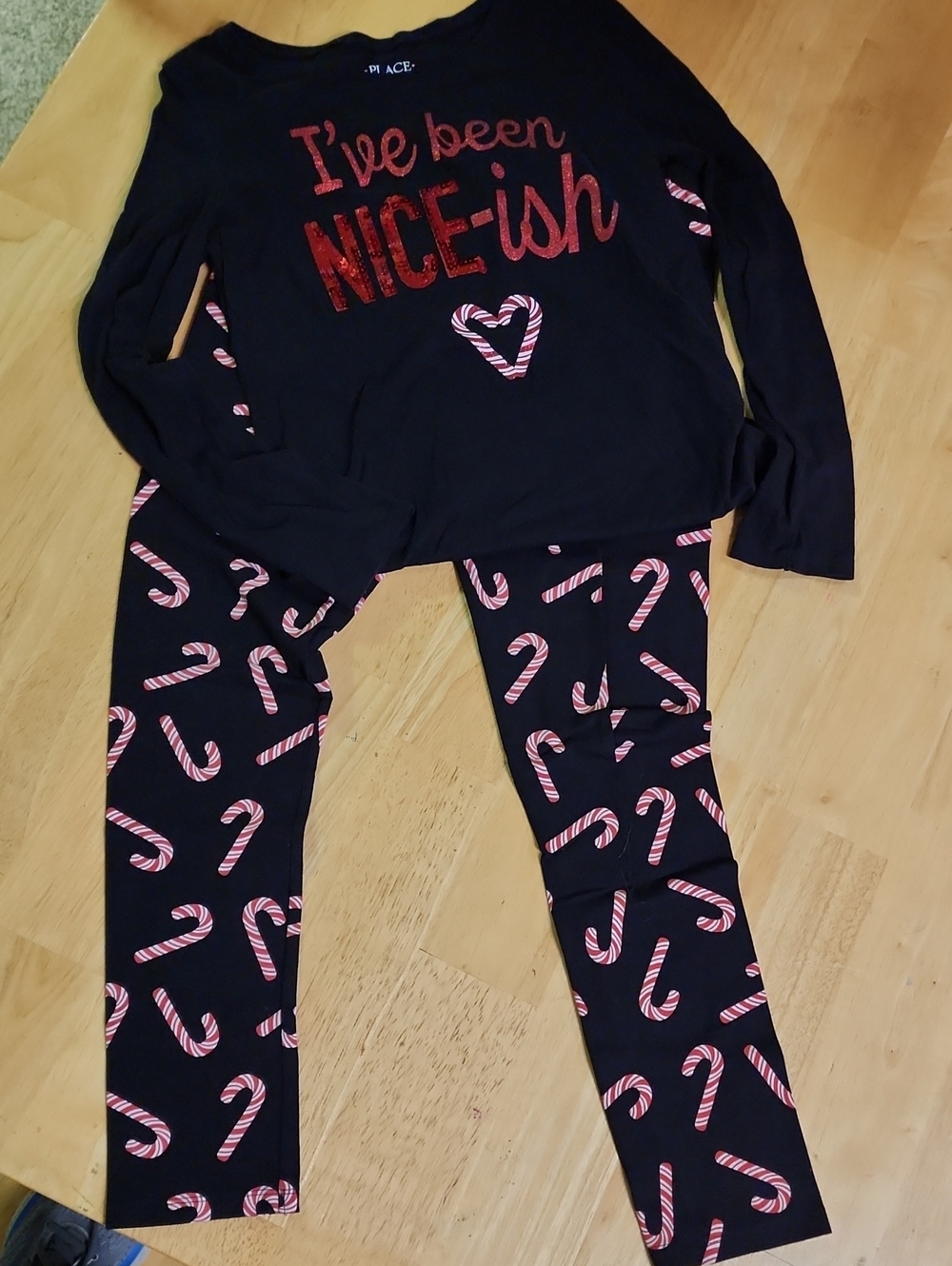 TitleThe Children's Place Girls Christmas Outfit Top XL 14 & Leggings XXL 16 S